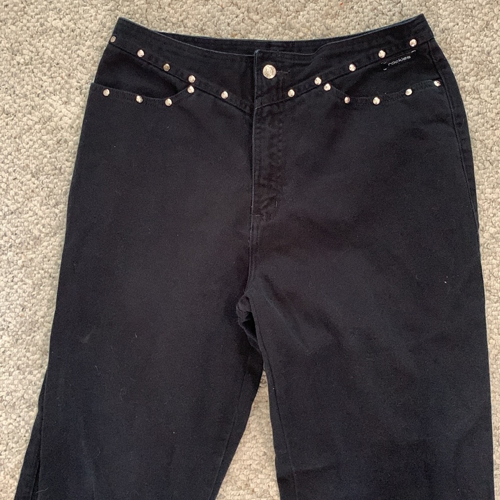 Rockies black slim fit denim jeans with silver star stud accents - Picture 4 of 9